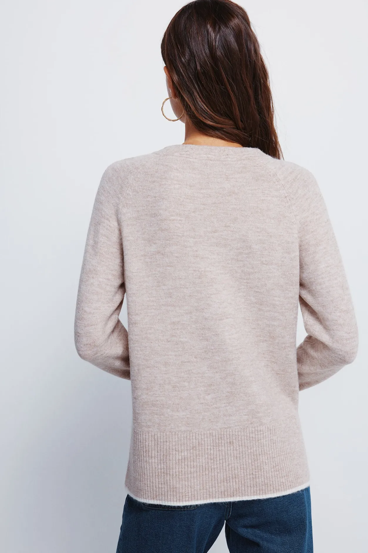 Springfield Jersey cuello trenzado nude Online