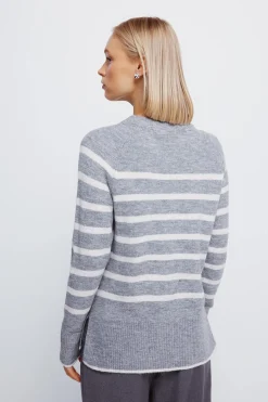 Springfield Jersey cuello trenzado gris Discount