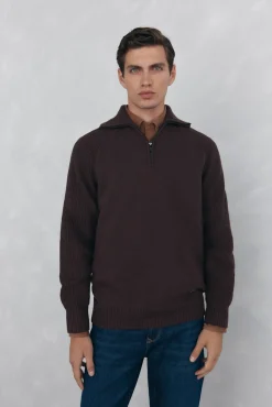 Pedro del Hierro Jersey cuello vespa Marr&oacute;n Hot