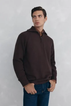 Pedro del Hierro Jersey cuello vespa Marr&oacute;n Hot