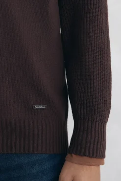 Pedro del Hierro Jersey cuello vespa Marr&oacute;n Hot