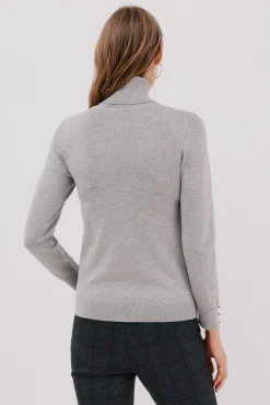 Cortefiel Jersey cuello vuelto Gris Discount