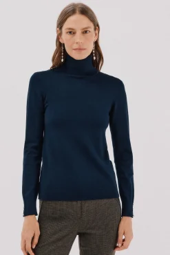 Cortefiel Jersey cuello vuelto Azul marino Outlet