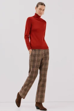 Cortefiel Jersey cuello vuelto Rojo