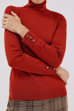 Cortefiel Jersey cuello vuelto Rojo