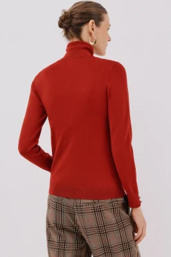 Cortefiel Jersey cuello vuelto Rojo