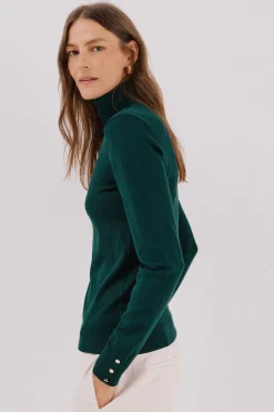 Cortefiel Jersey cuello vuelto Verde New