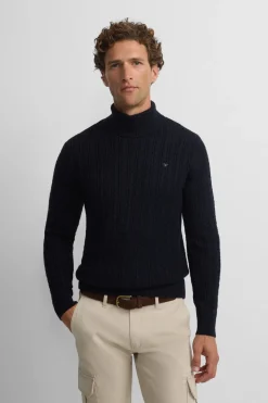 Silbon Jersey cuello vuelto de ochos Azul marino Online