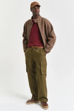 Gant Jersey de algodón con cuello redondo Rojo Sale