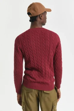 Gant Jersey de algodón con cuello redondo Rojo Sale