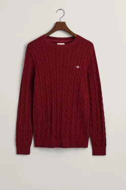 Gant Jersey de algodón con cuello redondo Rojo Sale