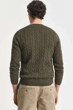 Gant Jersey de algodón con cuello redondo Verde
