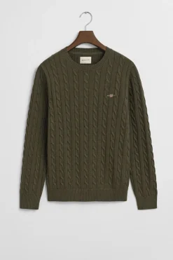 Gant Jersey de algodón con cuello redondo Verde