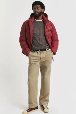 Gant Jersey de algodón con cuello redondo Marr&oacute;n oscuro Hot