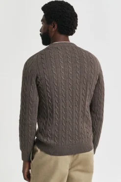 Gant Jersey de algodón con cuello redondo Marr&oacute;n oscuro Hot