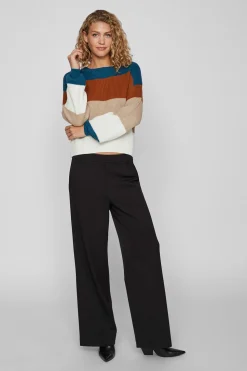 Vila Jersey de canalé con rayas Multicolor Sale