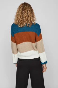 Vila Jersey de canalé con rayas Multicolor Sale