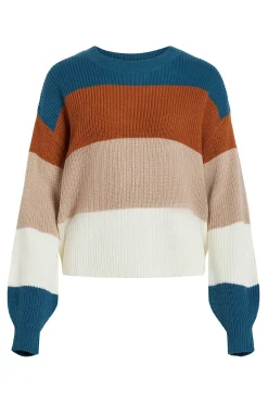 Vila Jersey de canalé con rayas Multicolor Sale