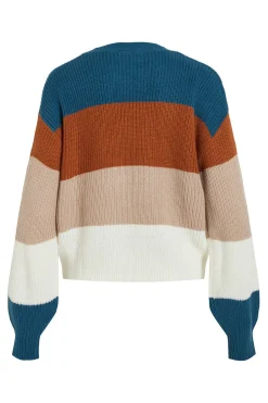 Vila Jersey de canalé con rayas Multicolor Sale