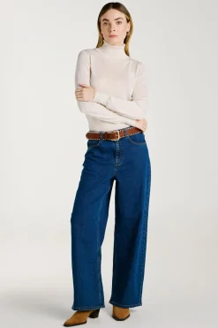 Vila Jersey de cuello alto con viscosa Beige Best