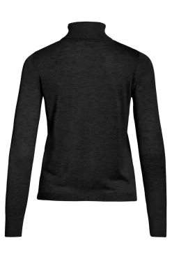 Vila Jersey de cuello alto con viscosa Negro Outlet