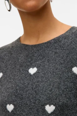 Vero Moda Jersey de cuello redondo Gris oscuro Hot