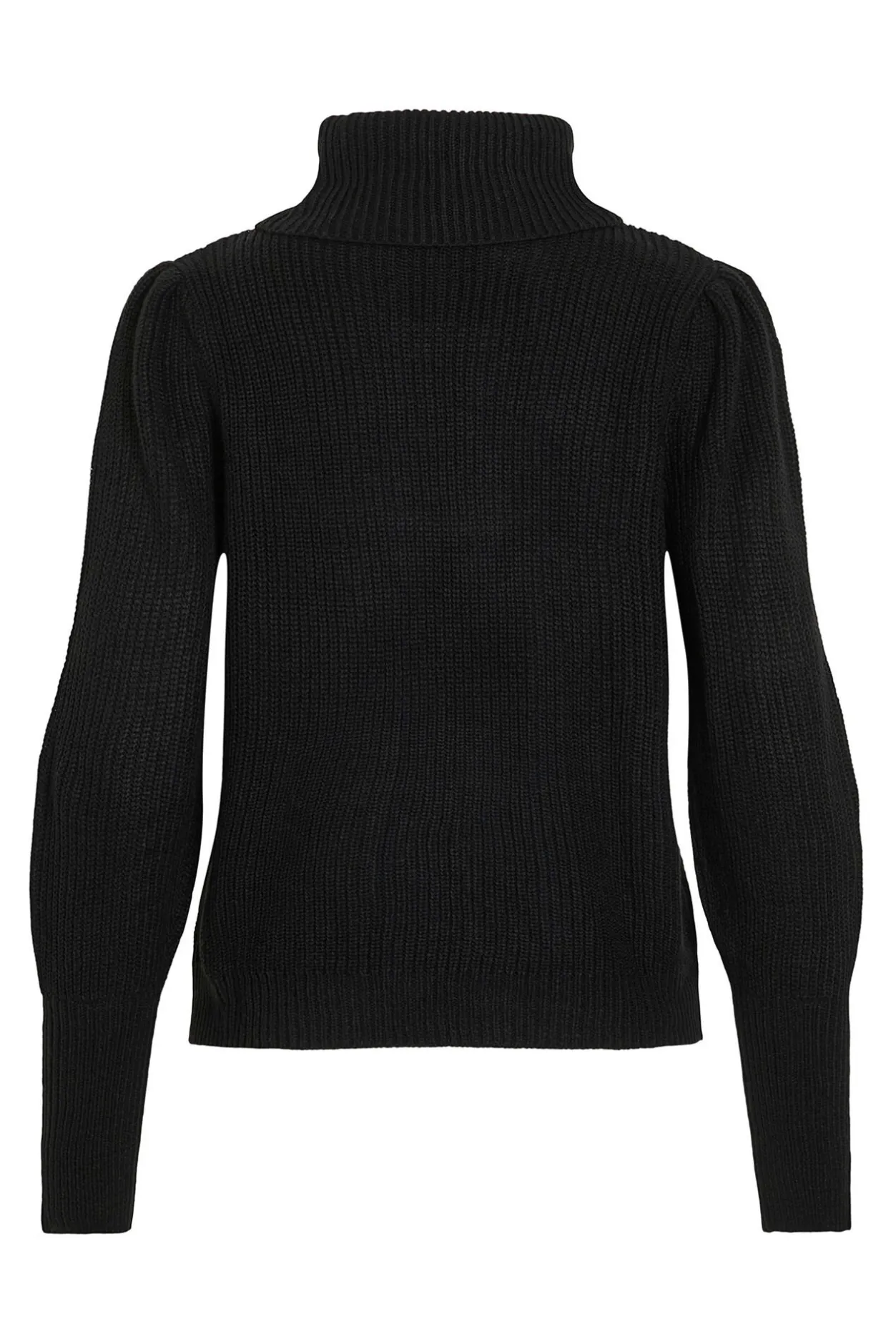 Vila Jersey de cuello vuelto con canalé Negro Best