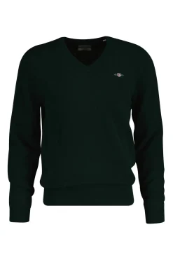 Gant Jersey de lana con cuello en V Verde New