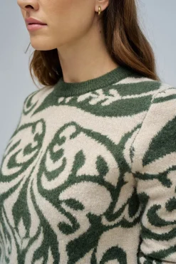 Salsa Jeans Jersey de lana con jacquard Verde Clearance