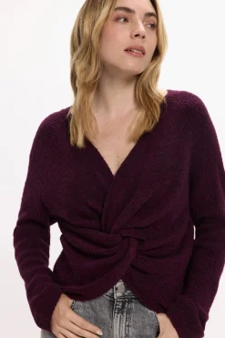 Vila Jersey de lana reversible Morado