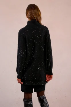 Molly Bracken Jersey de manga larga con abalorios brillantes Negro Discount