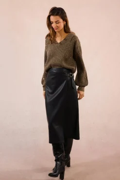 Molly Bracken Jersey de manga larga detalle abalorios Marr&oacute;n Best