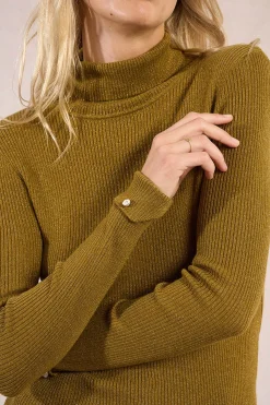 Molly Bracken Jersey de manga larga fino y basico Dorado Clearance