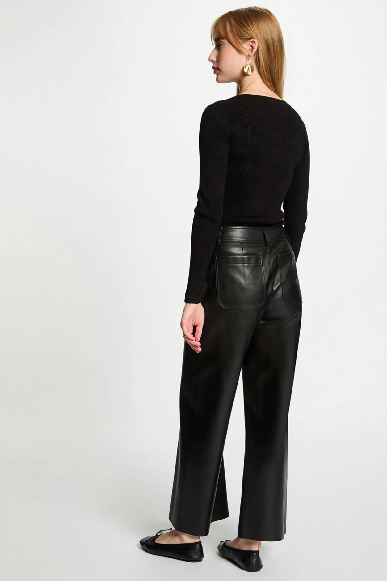 Morgan Jersey de manga larga punto fino botones Negro New