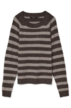 Vero Moda Jersey de mujer básico manga larga Marr&oacute;n oscuro Discount