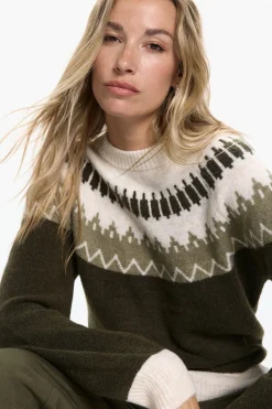 Vero Moda Jersey de mujer de manga larga con estampado Verde Online