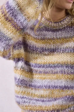 Molly Bracken Jersey de mujer de manga larga estampado rayas Multicolor New