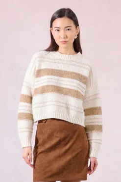 Molly Bracken Jersey de mujer de manga larga estampado rayas Multicolor New