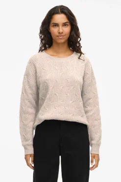 Vila Jersey de ochos con cuello redondo Marfil Discount