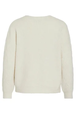 Vila Jersey de ochos con cuello redondo Marfil Discount