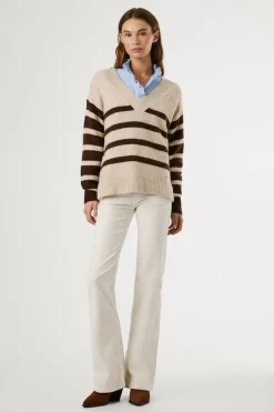 Pepe Jeans Jersey de punto Cecil Stripe beige Discount