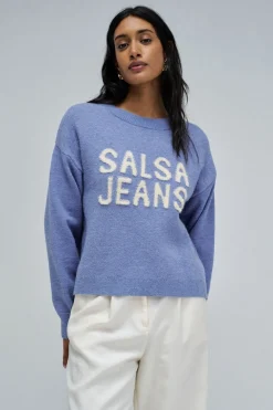 Salsa Jeans Jersey de punto con branding Azul oscuro Sale