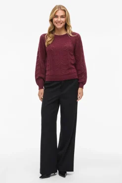 Vila Jersey de punto con calados Morado Best