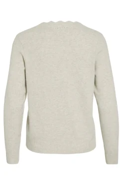 Vila Jersey de punto con cuello pico Beige Sale