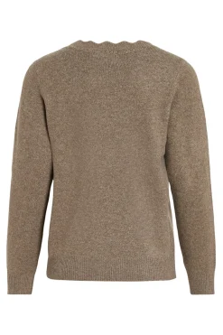 Vila Jersey de punto con cuello pico Marr&oacute;n New