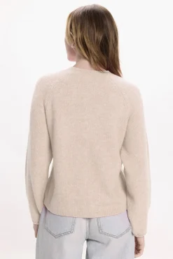 Vila Jersey de punto con detalle en puño Beige