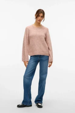 Vero Moda Jersey de punto con lana y estilo ancho Rosa New