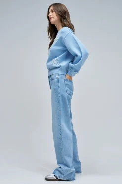 Salsa Jeans Jersey de punto con perlas Azul Outlet