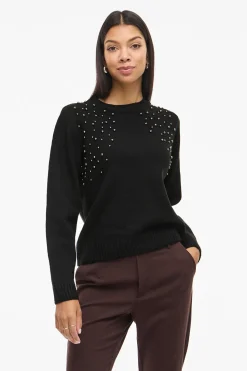 Vila Jersey de punto con tachas Negro Clearance