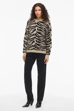 Vila Jersey de punto con viscosa Estampado beige Hot